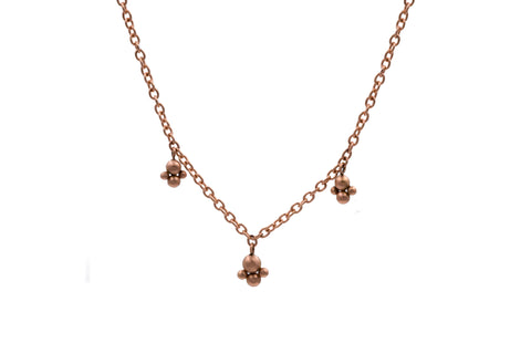 14k Rose Gold Flower Bud Charm Necklace