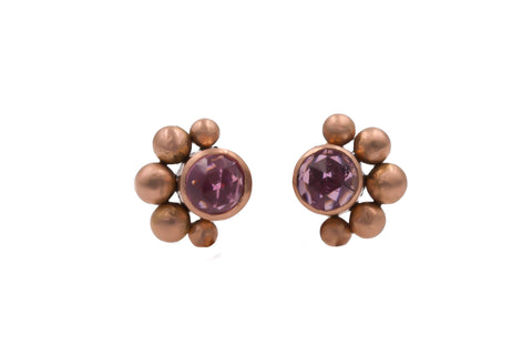 14k Rose Gold Tourmaline Stud Earrings