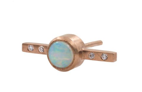Bezel Bar Stud - Rose Gold