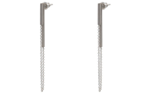 Chained Jacket Earrings - Silver