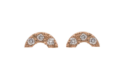 Diamond U Stud Earrings