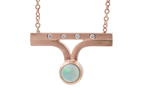 Rooney Bar Necklace - Rose Gold