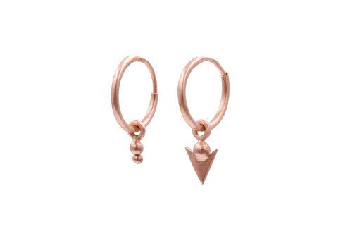 Rose Gold Ball & Arrow Endless Hoop Earrings