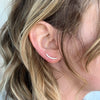 Rose Gold Curved Climber Earring