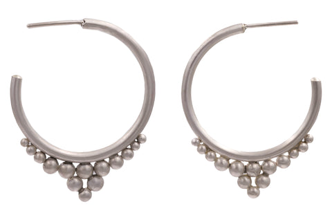 Sterling Silver Granulation Hoop Earrings