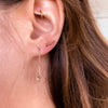 Rose Gold Ball & Arrow Threader Earrings