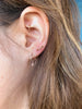 Rose Gold Diamond Crescent Endless Hoop Earrings