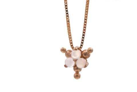 Rose Gold Moonstone Cluster Necklace